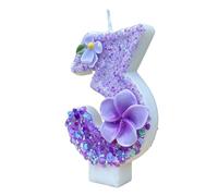 Décoration de gâteau d'anniversaire avec chiffres et paillettes | Bougies de gâteau d'anniversaire à motif floral pour femme, famille, papa, enfants, petite amie, grand-parent