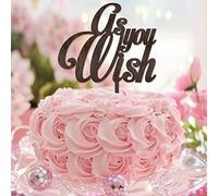 Décoration de gâteau d'anniversaire de mariage « As You Wish » - Silhouette personnalisable - Style rétro - Pour anniversaire de mariage - Cadeau de mariage pour couple - Bois