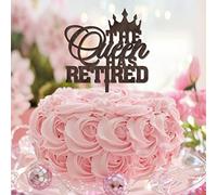 Décoration de gâteau d'anniversaire de mariage « The Queen Has Retired Mr & Mrs » - Personnalisable - Mariée et marié - Pour fiançailles, future mariée, mariage, cadeau de mariage pour couple - Bois