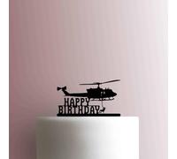 Décoration de gâteau d'anniversaire en acrylique Motif hélicoptère de l'armée Rouge 17,8 cm de large