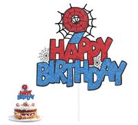 Décoration de Gâteau d'Anniversaire en Forme d'Araignée, Happy Birthday Decoration Gateau Double Face Cake Topper Anniversaire Topper Gateau pour Garçons et Filles(Numéro 9)
