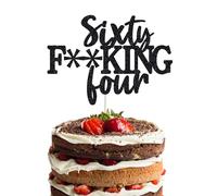 Décoration de gâteau d'anniversaire « Happy 64th Birthday » - Décoration de gâteau d'anniversaire 64 ans - Décoration de gâteau amusante pour homme - 64 ans pour femme