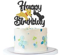 Décoration de gâteau d'anniversaire pour chien - Fournitures de gâteau d'anniversaire pour chien et chiot - Let's Pawty - Décorations de fête d'anniversaire pour bébé - Paillettes noires