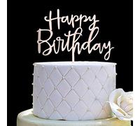 Décoration de gâteau d'anniversaire pour décoration de fête d'anniversaire, miroir en acrylique doré rose