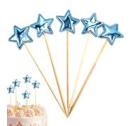 Décoration de gâteau d'anniversaire pour, décorations de gâteau étoiles à paillettes,5X décorations de alimentaire | Cupcake pentagramme décor pieu cuisson nourriture décor livrer des bénédict