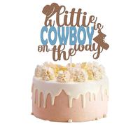 Décoration de gâteau de cow-boy, décorations de baby shower de cow-boy à paillettes, décorations de gâteaux d'anniversaire, décoration de gâteau à thème occidental, décoration de anniversaire