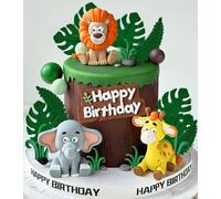 Décoration De Gâteau De Fête De Bébé Safari Décoration De Gâteau Safari Animaux Décoration De Gâteau Wild One Décoration De Gâteau Deux Sauvages Girafe Monkey Cake Topper