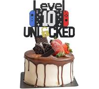 Décoration de gâteau de jeu, jeu vidéo, décoration de gâteau d'anniversaire, 10ème décoration de gâteau personnalisée pour enfants, garçons, filles
