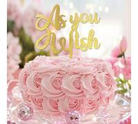 Décoration de gâteau de mariage « As You Wish » Mr et Mrs - Décoration de gâteau de mariage élégante - Cadeau de fiançailles pour couple - Doré pailleté