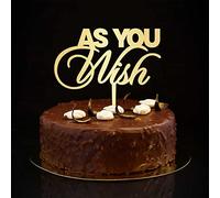 Décoration de gâteau de mariage « As You Wish » - Silhouette dorée - Style rétro - Pour anniversaire de mariage, fête prénuptiale - 15,2 cm