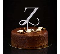 Décoration de gâteau de mariage avec monogramme lettre Z - Nom initial pour décoration de fête d'anniversaire - Romance rustique - Réutilisable - Cadeau d'anniversaire pour la famille et les amis