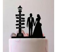 Décoration de gâteau de mariage de voyage, thème de voyage du monde personnalisé, 15,2 à 19,8 cm pour gâteau de fête, amoureux, jeunes mariés