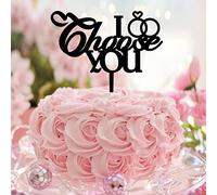 Décoration de gâteau de mariage « I Choose You Mr and Mrs » - En acrylique - Noir