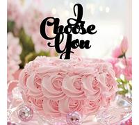 Décoration de gâteau de mariage « I Choose You » « Mr & Mrs » en acrylique pour enterrement de vie de jeune fille, cadeaux de mariage pour couple - Noir