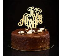 Décoration de gâteau de mariage « It Was Always You » rustique « Mr & Mrs » - Silhouette personnalisée - Décoration de gâteau de fiançailles pour future mariée et marié - Cadeau de mariage - Doré