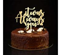Décoration de gâteau de mariage « It Was Always You » - Silhouette rustique personnalisable - Pour enterrement de vie de jeune fille, enterrement de vie de jeune fille - Doré