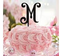 Décoration de gâteau de mariage lettre M monogramme nom couronne florale rustique pour mariage fiançailles décorations de gâteau réutilisables personnalisez votre propre décoration de gâteau cadeaux