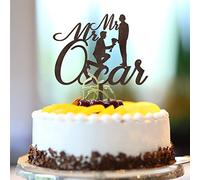 Décoration de gâteau de mariage Mr & Mr Gay en bois marron avec inscription Love Two Mens Groom And Groom Elegant Wedding Cake Topper Silhouette Décorations de mariage personnalisées Cadeaux pour