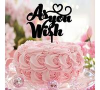 Décoration de gâteau de mariage personnalisable « As You Wish » Mr & Mrs - En acrylique - Noir