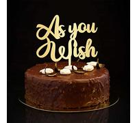 Décoration de gâteau de mariage personnalisée « As You Wish » - Silhouette personnalisée - Élégante mariée et marié - Décorations de fête prénuptiale - Cadeau de fête prénuptiale - Doré - 15,2 cm