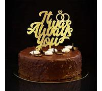 Décoration de gâteau de mariage rustique « It Was Always You Mr & Mrs » personnalisable, pour décoration de gâteau de fiançailles, future mariée, enterrement de vie de jeune fille, paillettes dorées