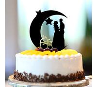 Décoration de gâteau de mariage « To The Moon And Back » - Personnalisable - Avec inscription « Mr & Mrs » - Nom personnalisé - Date de l'est - Décoration de gâteau de mariée et de marié - Fournitures