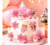 Décoration de gâteau de Noël Père Noël rose Bonhomme de neige cerf arbre | Décorations de gâteaux de fête d'hiver au pays des merveilles de Noël