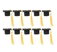 Décoration de Gâteau de Remise de Diplôme 10 Pièces, Papier Polyester Jaune