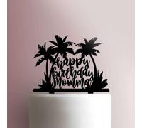 Décoration de gâteau en acrylique avec inscription « Happy Birthday Mom Cursive » - 15,2 cm de large - Vert clair