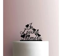 Décoration de gâteau en acrylique avec inscription « In Loving Memory Hearts » - 15,2 cm de large -