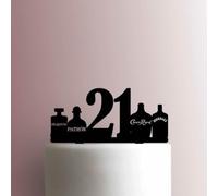 Décoration de gâteau en acrylique avec inscription « Twenty First 21st Birthday » - Orange - 15,2 cm de large