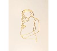 Décoration de gâteau en acrylique doré miroir silhouette de femme enceinte