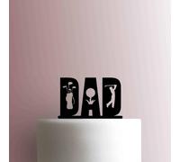 Décoration de gâteau en acrylique Golf Dad - 20,3 cm de large - Jaune