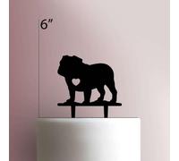 Décoration de gâteau en acrylique Motif bouledogue anglais 15,2 cm de large Rouge