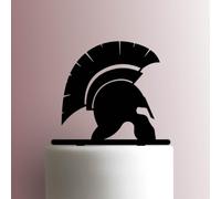 Décoration de gâteau en acrylique Motif casque de soldat spartiate Jaune 17,8 cm de large