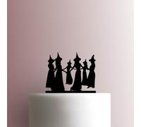 Décoration de gâteau en acrylique Motif cercle de sorcières 20,3 cm de large Fuchsia