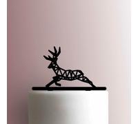 Décoration de gâteau en acrylique Motif corps de cerf géométrique Rose 12,7 cm de large