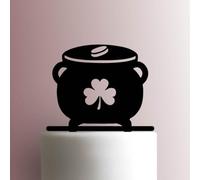 Décoration de gâteau en acrylique pour gâteau St Patrick - Pot d'or - 17,8 cm de large - Noir
