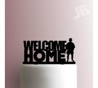 Décoration de gâteau en acrylique Welcome Home Soldat 20,3 cm de large/rose