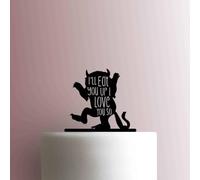 Décoration de gâteau en acrylique « Where the Wild Things Are ? Ill Eat you up » - 15,2 cm de large - Rose