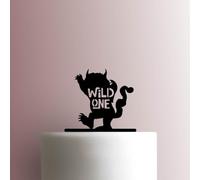 Décoration de gâteau en acrylique « Where The Wild Things Are ? Wild One » - 20,3 cm de large - Jaune