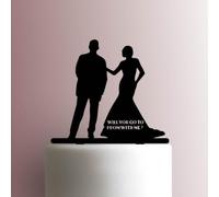 Décoration de gâteau en acrylique « Will You Go To Prom With Me » - 17,8 cm de large - Bleu