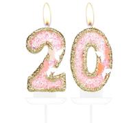 Décoration de gâteau en forme de papillon en forme de chiffre pour 20e anniversaire, 20 bougies d'anniversaire pour filles, pour fête sur le thème des papillons