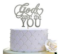 Décoration de gâteau « God Gave Me You » - Double face - Paillettes argentées
