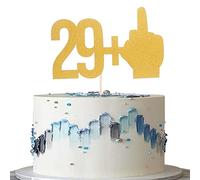 Décoration de gâteau « Happy Birthday 29 + 1 » - Décoration de gâteau d'anniversaire 29 + 1 doigt d'honneur - Fournitures de décaoration pour fête d'anniversaire de 30 ans - Accessoires Pohto