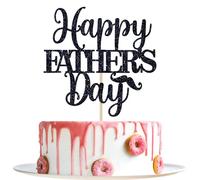 Décoration de gâteau « Happy Father's Day » - Décoration de gâteau pour la fête des pères - Inscription « Happy Birthday Dad, We Love You Daddy » - Décorations de fête des pères - Paillettes noires