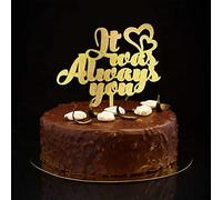 Décoration de gâteau humoristique « It Was Always You Mr & Mrs » pour mariage, fiançailles, enterrement de vie de jeune fille, paillettes dorées