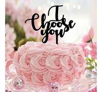 Décoration de gâteau « I Choose You Mr & Mrs » en acrylique noir personnalisable pour gâteau de mariage, fiançailles, mariage, fiançailles, cadeau pour couple