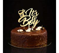 Décoration de gâteau « It's A Boy » - Annonce de grossesse - Fournitures de fête pour future maman - Cadeau pour nouveau-né - Garçon et fille - Doré