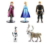 Décoration de Gâteau La Reine des neiges, Figurine Frozen, Garnitures de Gateaux Elsa Olaf Anna, Decoration Cupcake Anniversaire, Cake Topper Set, Deco Gateau, pour Enfants Garcon Fille, 5PCS